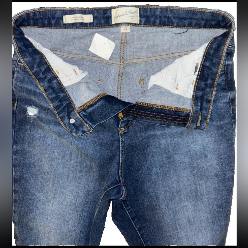 Universal Thread High- Rise Skinny Distressed Woman's Jeans 10 R - Picture 6 of 9
